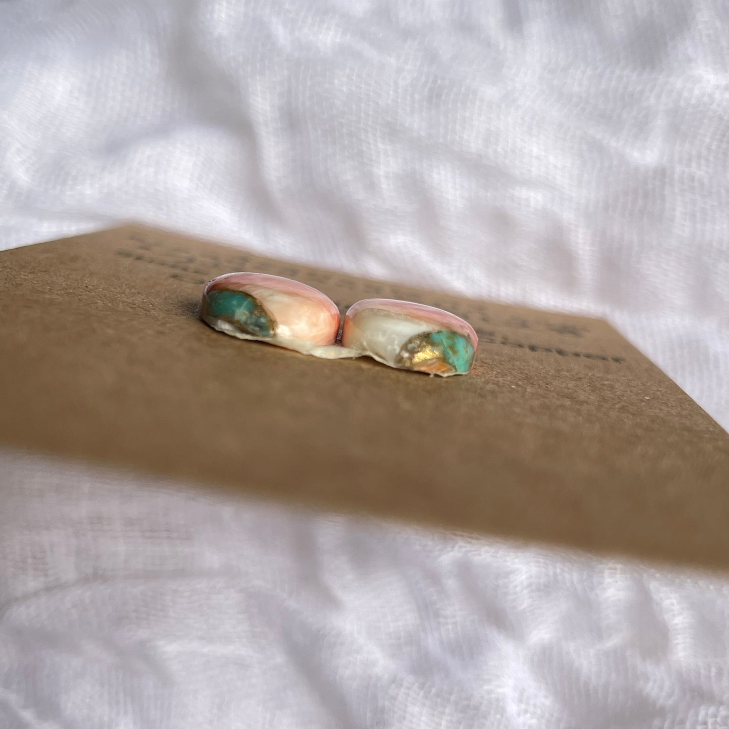 Turquoise, Oyster Shell, Copper Cabochon - TOC28 9D0AA279-F520-4C41-88A2-A7667A54B7D9 Brandedandwild.com