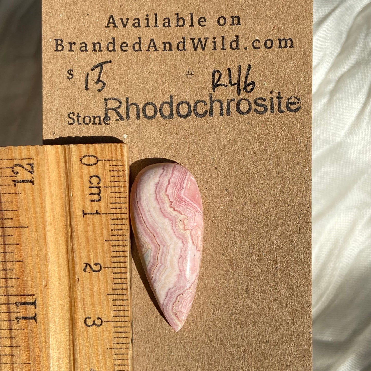 Rhodochrosite Cabochon - R46 9D284E20-4CDE-43B9-B1D3-E450538220F2 Brandedandwild.com