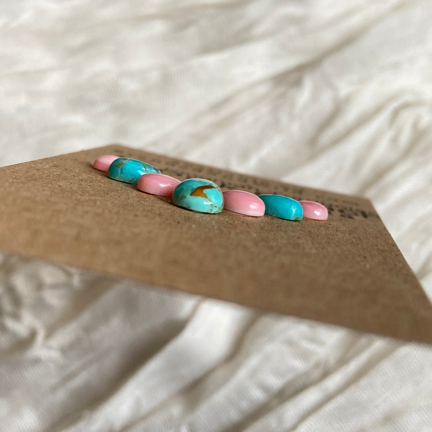 Pink Conch / Kingman Turquoise Cabochon - PK10 9D322F74-D66D-41B1-860E-A7E571B48A68 Brandedandwild.com