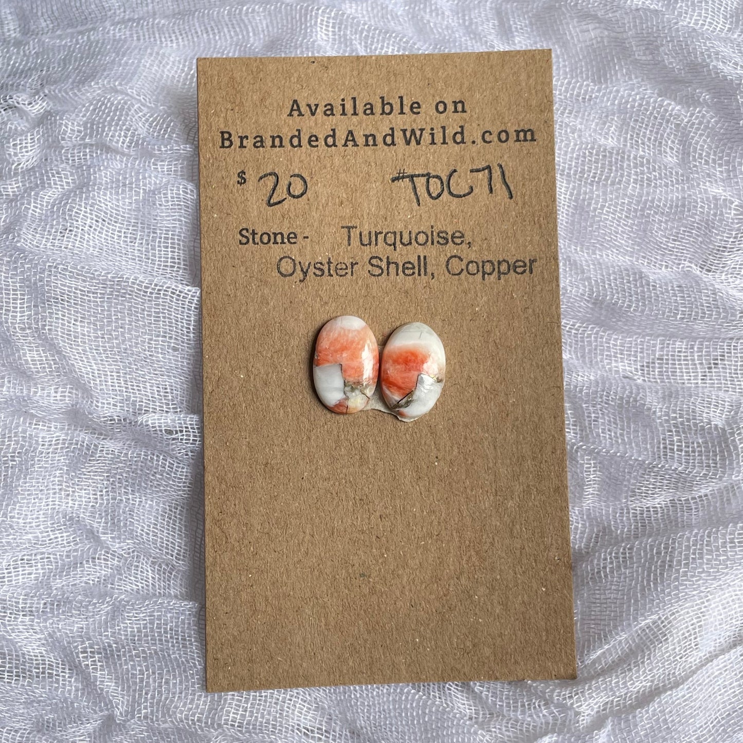 Turquoise, Oyster Shell, Copper Cabochon - TOC71 9D37C400-3927-43A2-AF51-15D5665060D9 Brandedandwild.com