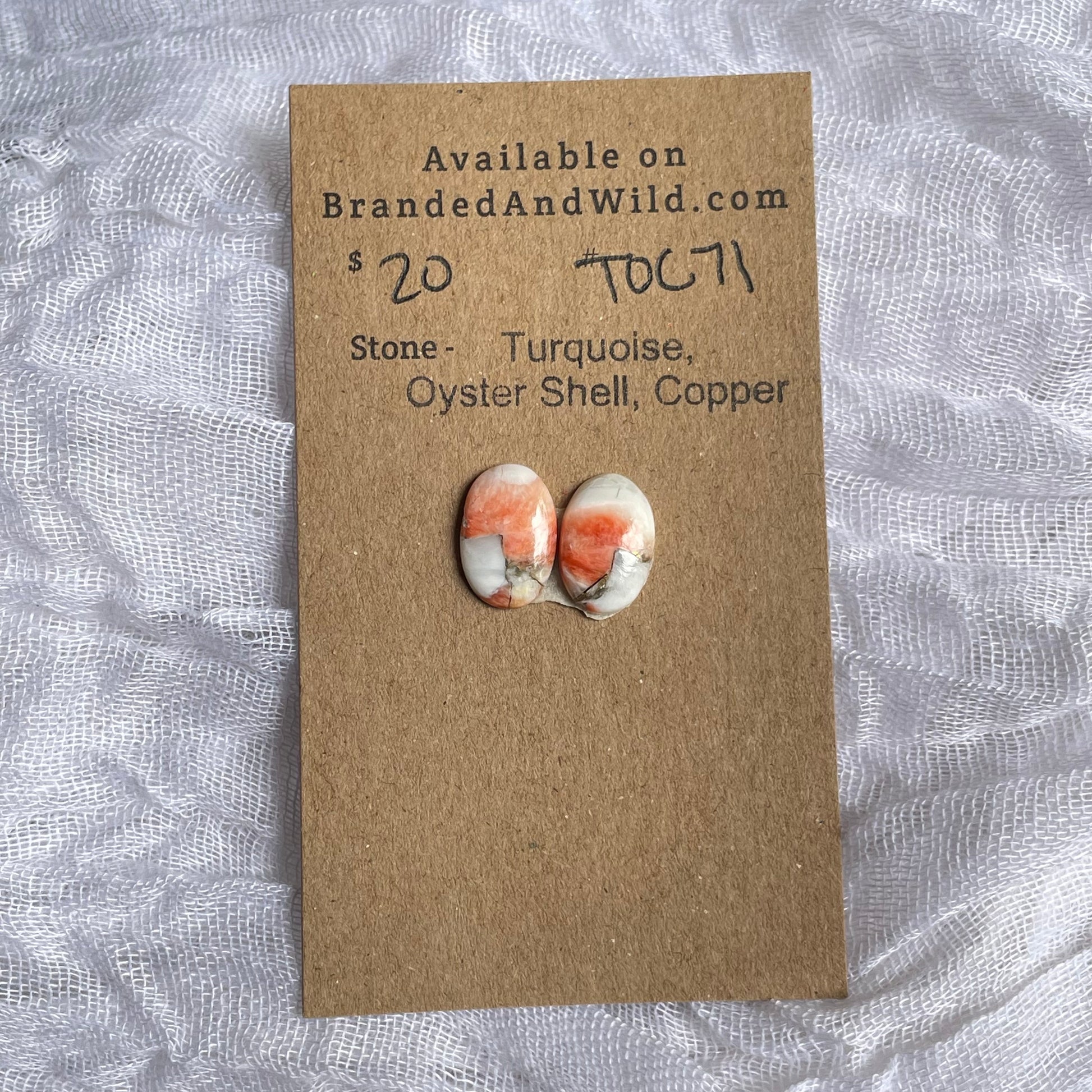 Turquoise, Oyster Shell, Copper Cabochon - TOC71 9D37C400-3927-43A2-AF51-15D5665060D9 Brandedandwild.com