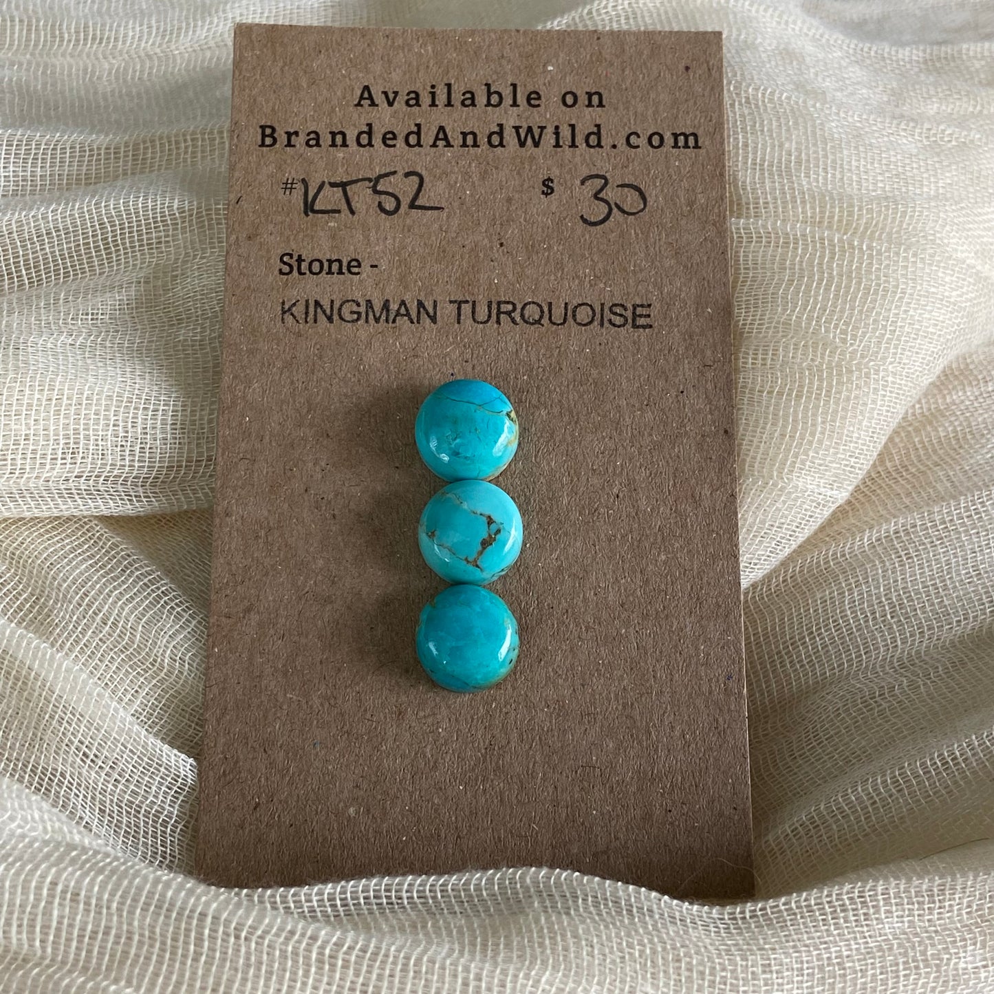 Kingman Turquoise Cabochon - KT52 9D4FACE9-253A-418D-B56C-BB092D2AE444 Brandedandwild.com