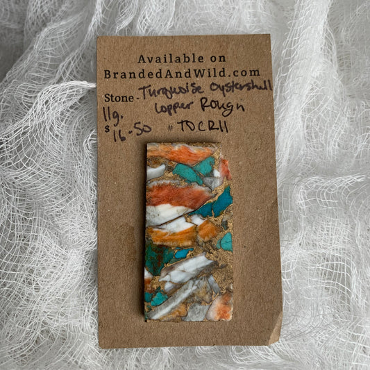 Turquoise Oyster Shell Copper Rough cabochon TOCR11