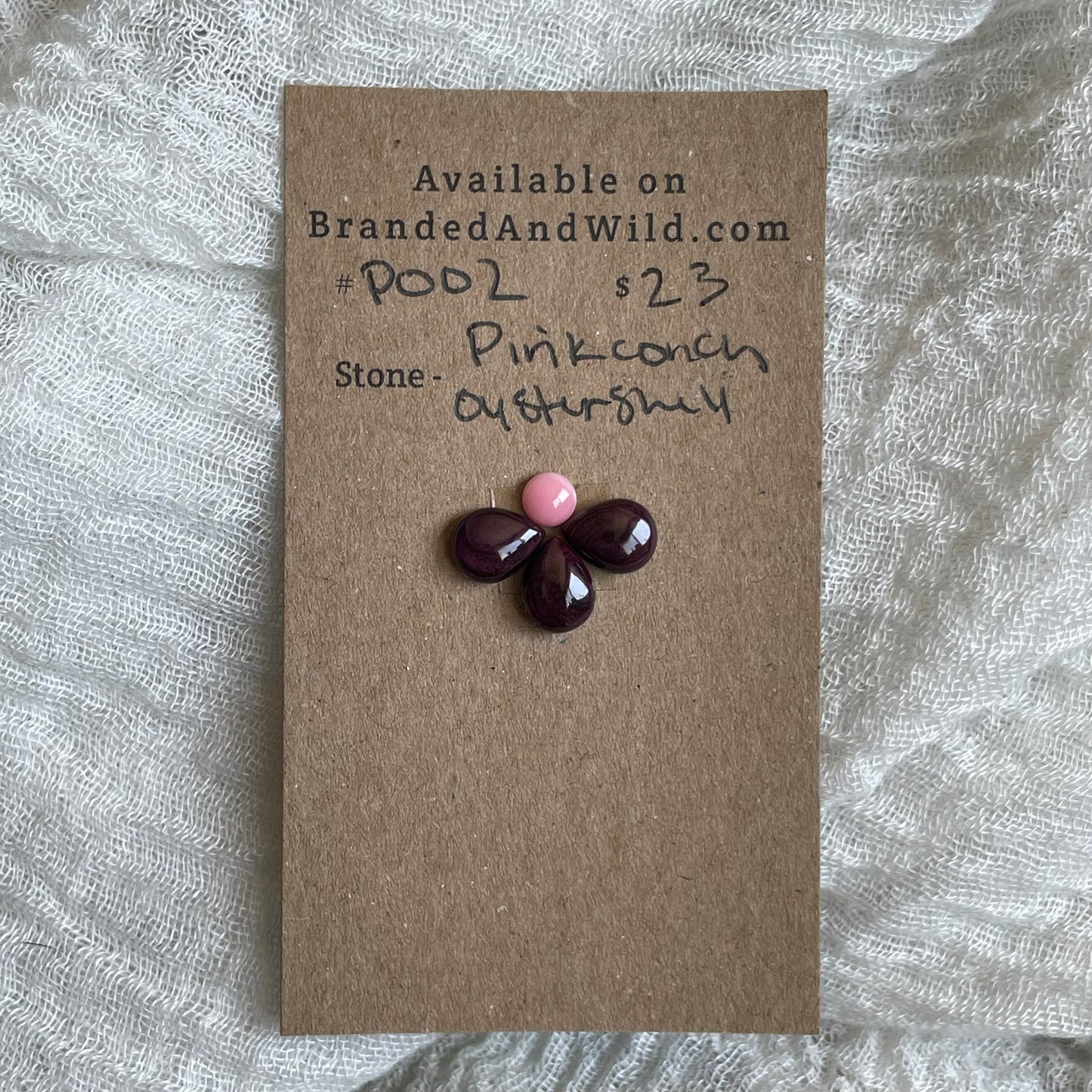 Pink Conch / Oyster Shell Cabochon - P002