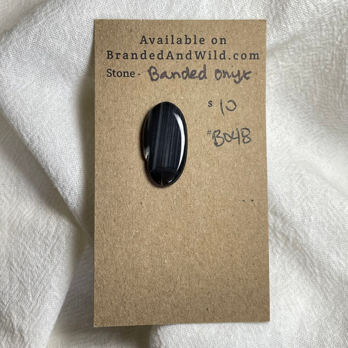 Black Onyx - Cabochon - B048 9D7ED044-AE35-489D-8321-617DE9EED5A5 Brandedandwild.com