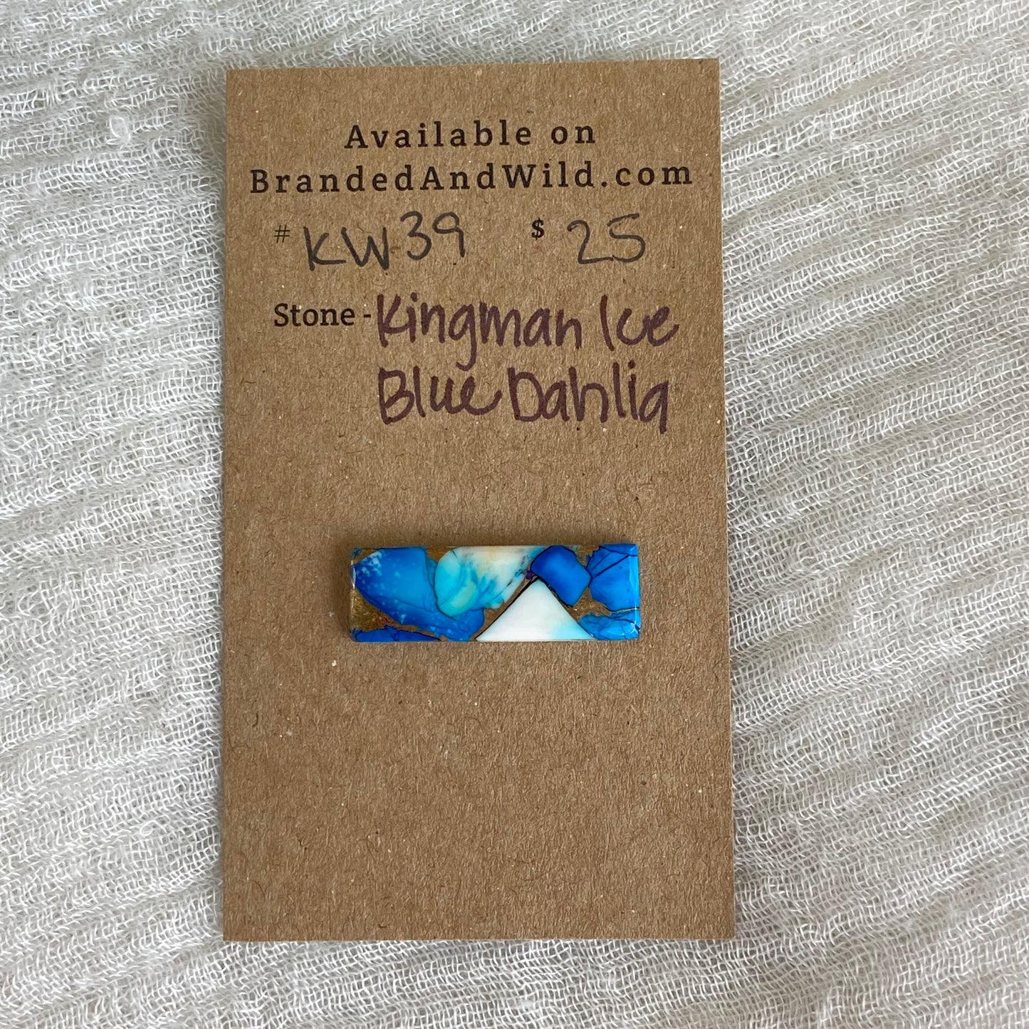 Kingman Ice Blue Dahlia Cabochon - KD39
