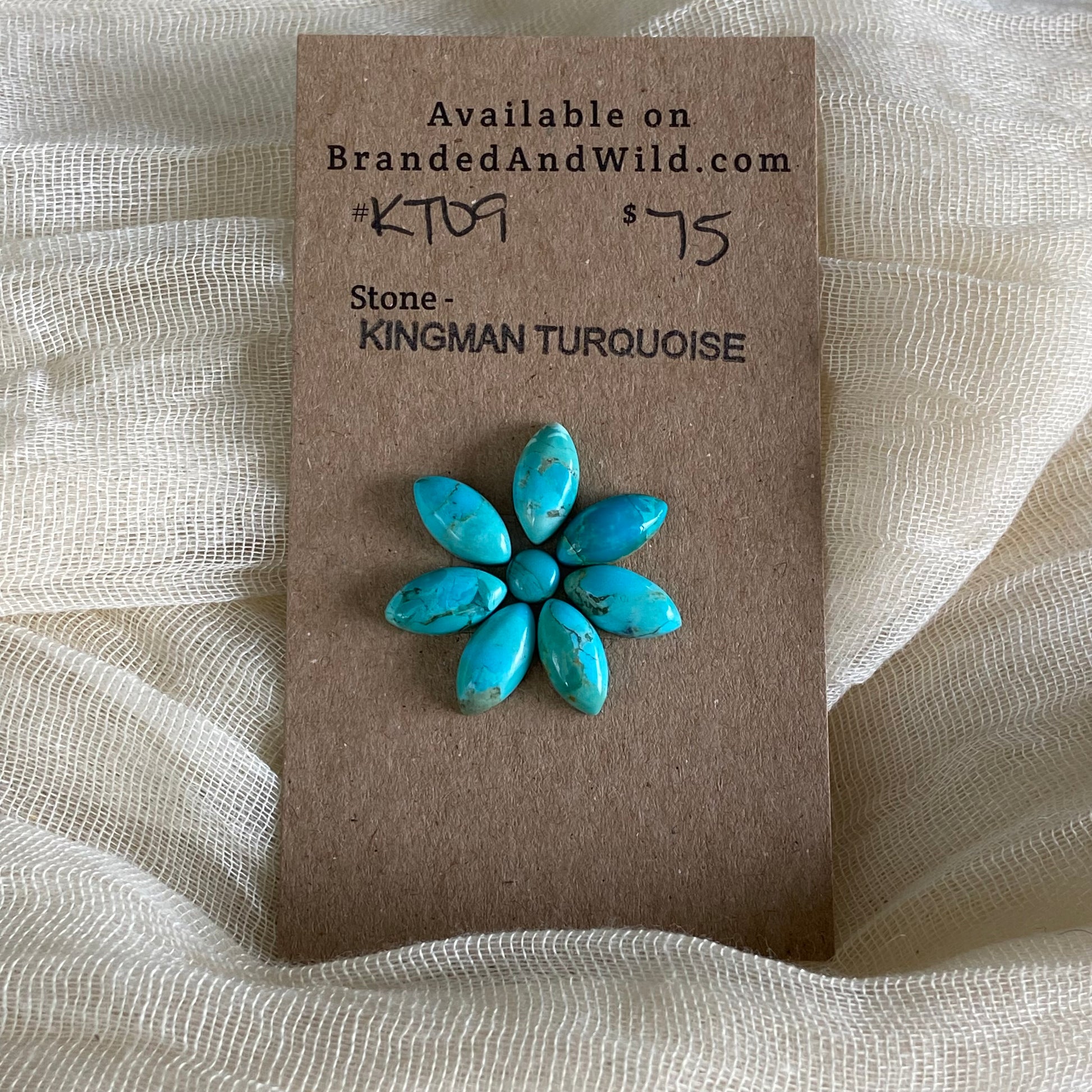 Kingman Turquoise Cabochon - KT09 9E12EACB-5065-4686-BE70-C87153C0532F Brandedandwild.com