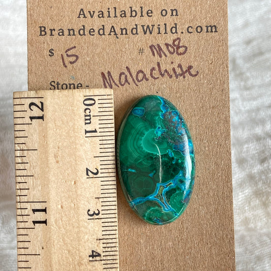 Malachite Cabochon - M08 9E418054-DC0F-4F00-AC47-E2FD0732DE86 Brandedandwild.com