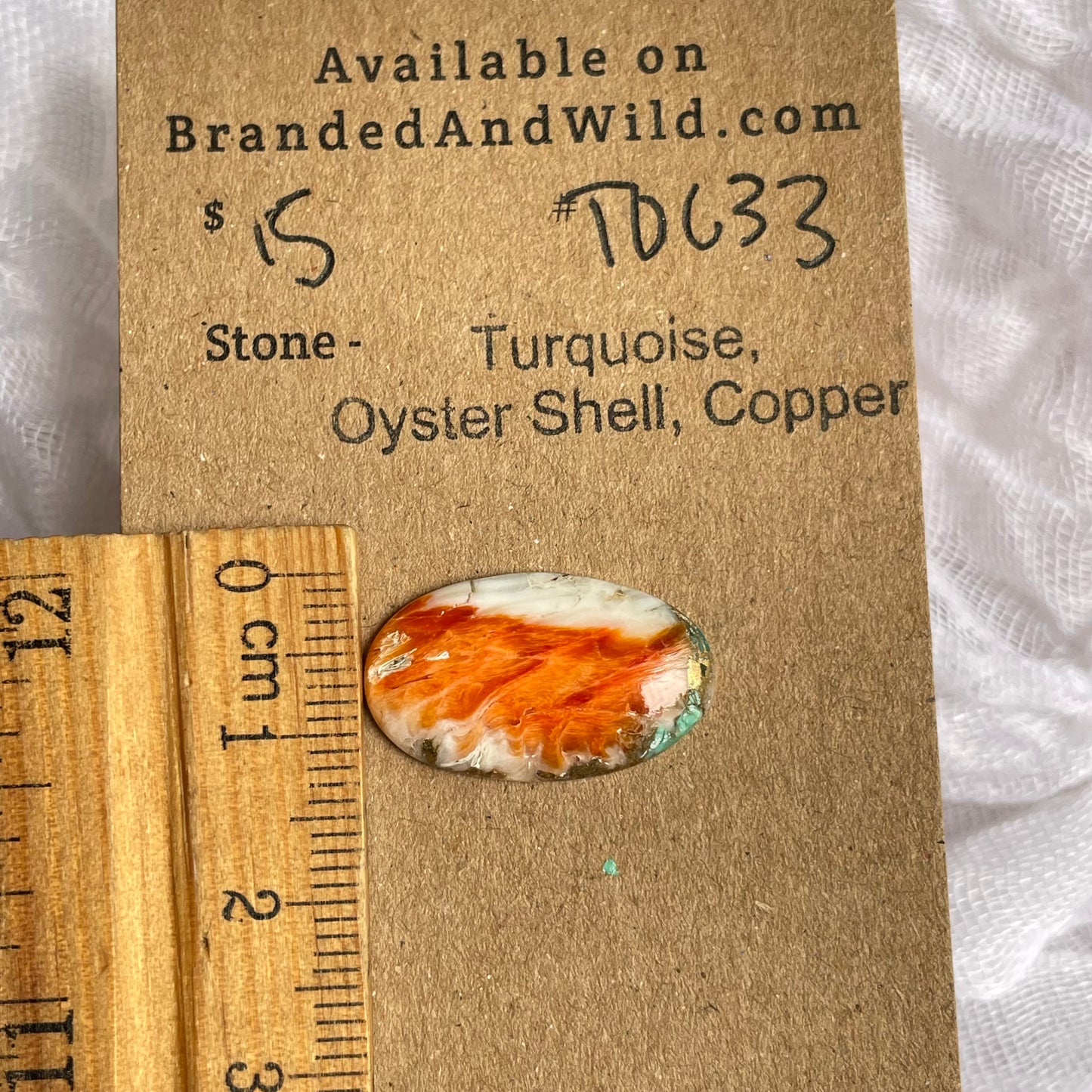 Turquoise, Oyster Shell, Copper Cabochon - TOC33 9E7AAC2A-3E47-4C42-9A10-C8735D1BF8AF Brandedandwild.com