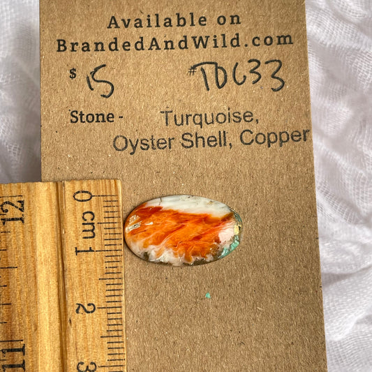 Turquoise, Oyster Shell, Copper Cabochon - TOC33 9E7AAC2A-3E47-4C42-9A10-C8735D1BF8AF Brandedandwild.com