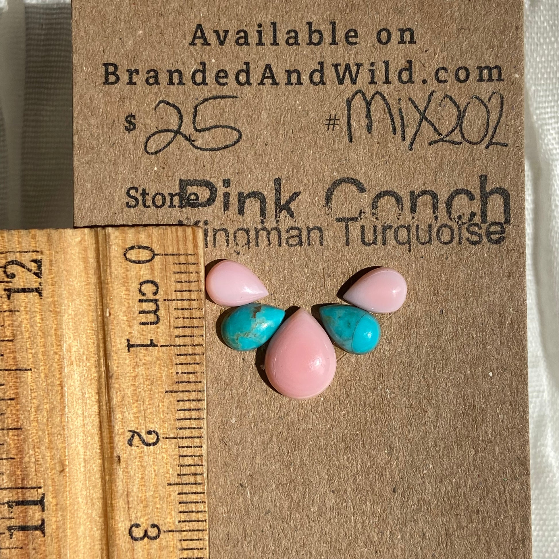 Pink Conch / Kingman Turquoise Cabochon - MIX202 9E8688A2-9F2E-41EE-B37A-2A3235882B9C Brandedandwild.com