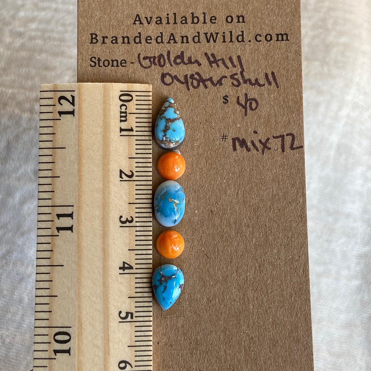 Oyster Shell / Golden Hill Cabochon - MIX72