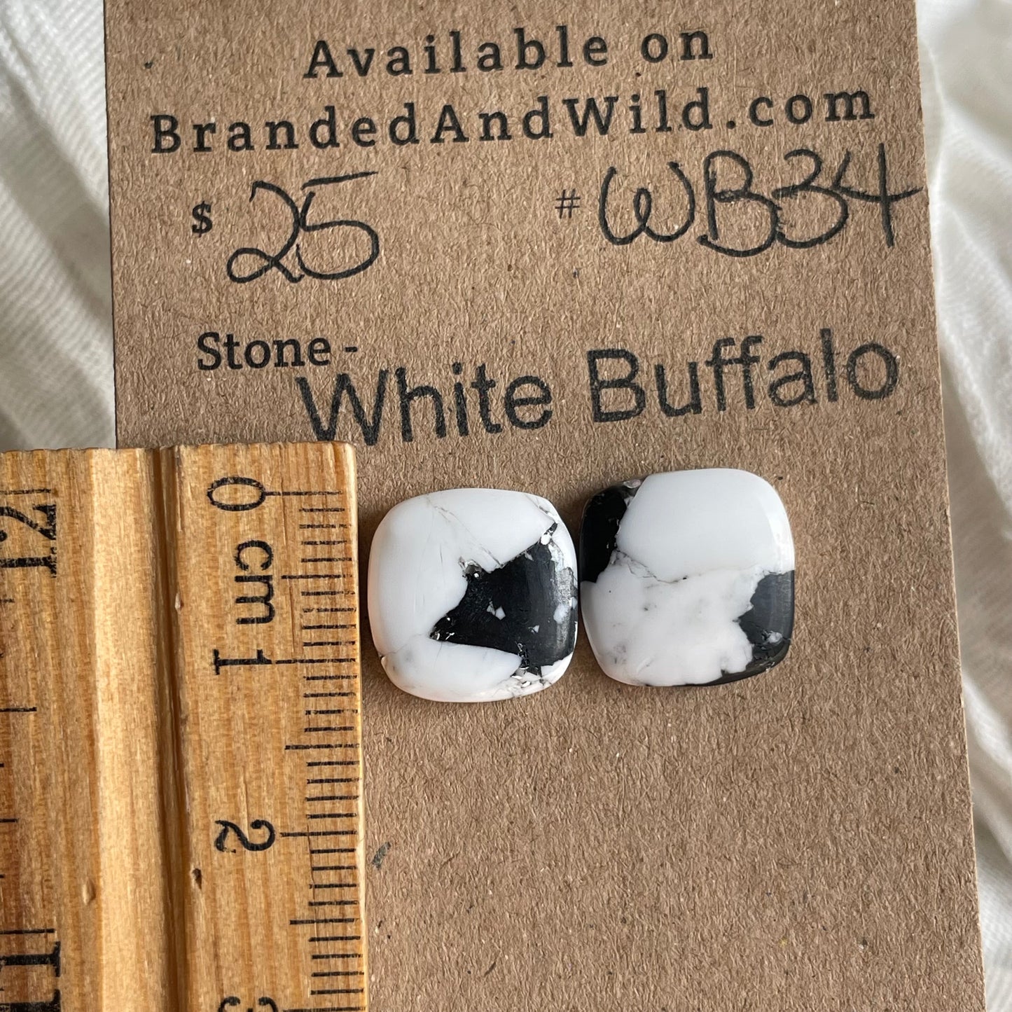 White Buffalo Cabochon - WB34 9EC55F44-3423-424D-8549-D2DAB7A07557 Brandedandwild.com