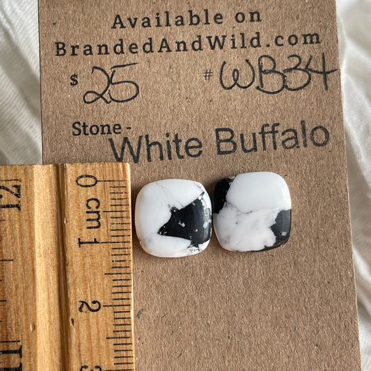 White Buffalo Cabochon - WB34 9EC55F44-3423-424D-8549-D2DAB7A07557 Brandedandwild.com