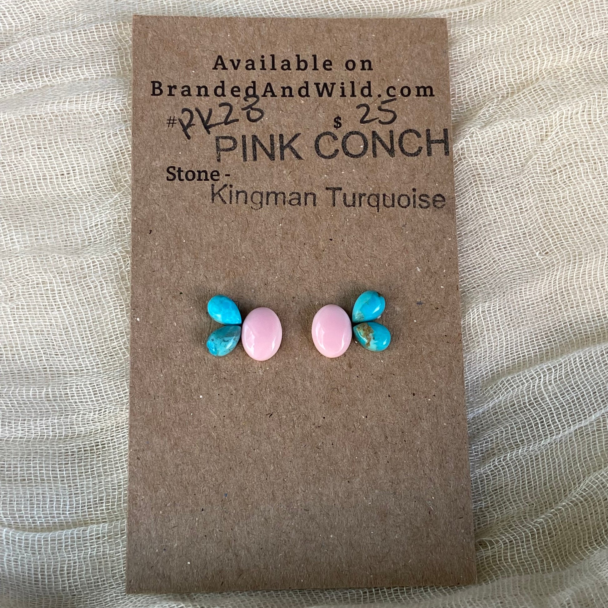 Pink Conch / Kingman Cabochon - PK28 9EE03FDD-5C91-4311-80B2-B6F8536DC40E Brandedandwild.com