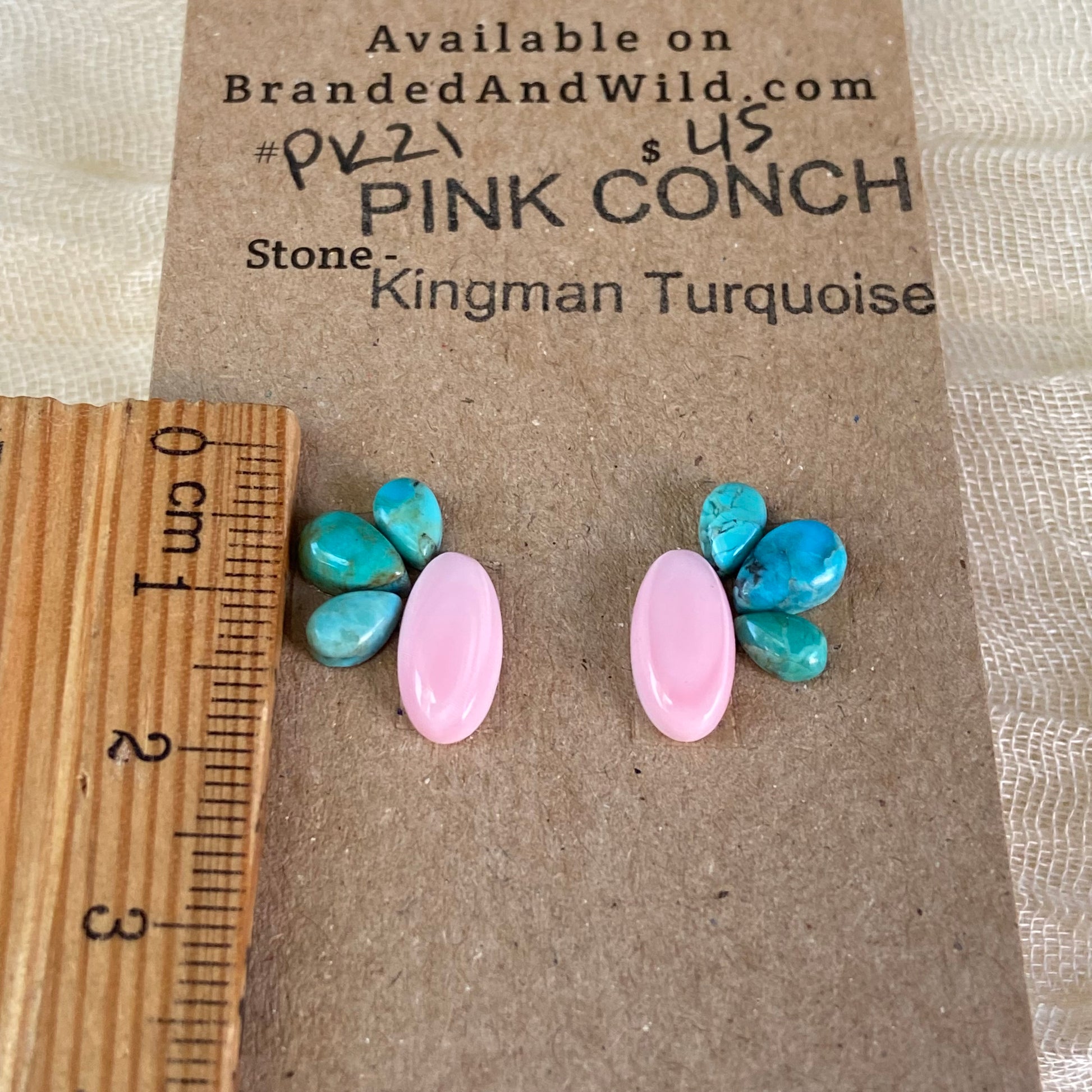 Pink Conch / Kingman Cabochon - PK21 9F23A9CC-2C81-43D0-9333-56EFD2881609 Brandedandwild.com