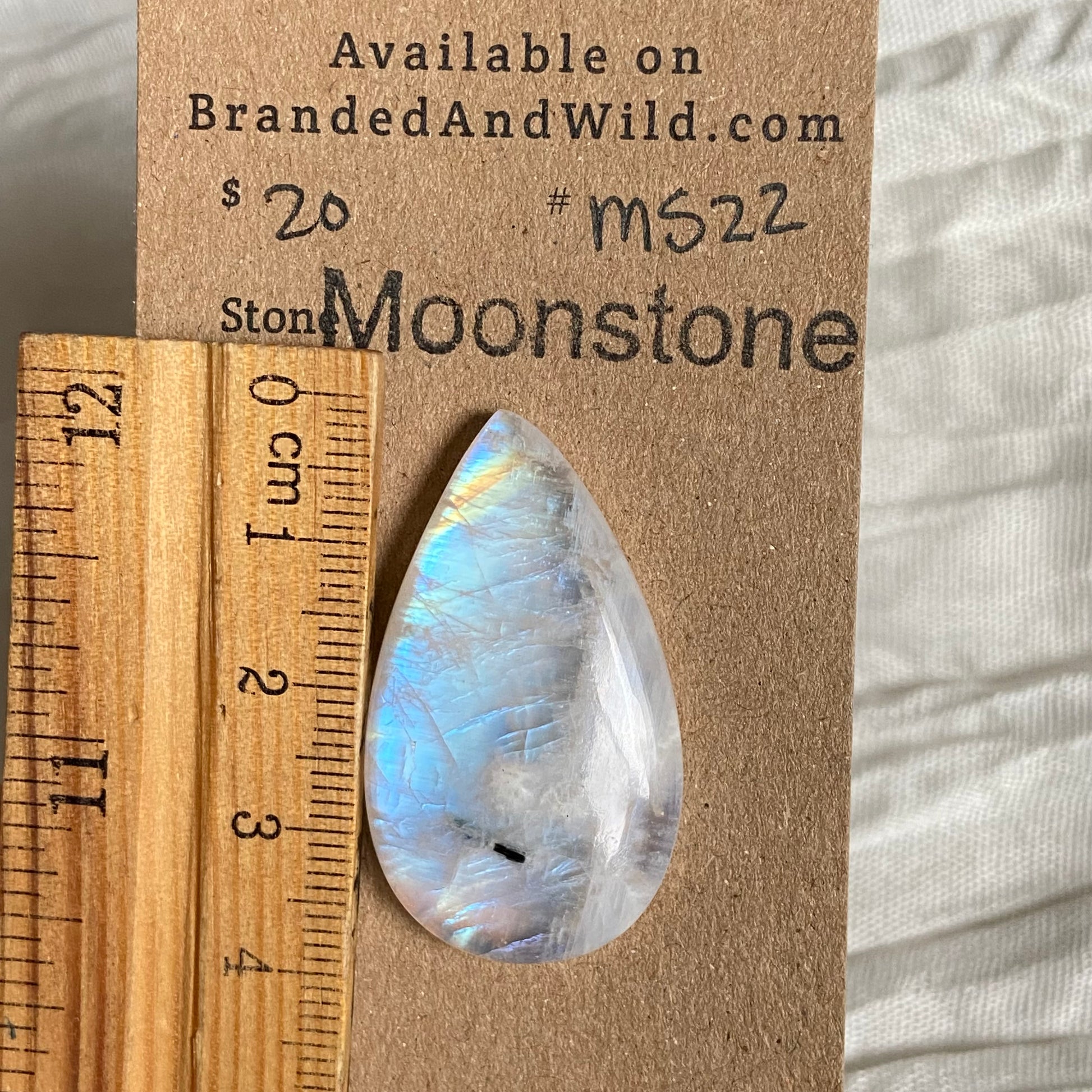 Moonstone cabochon - Ms22 9F4D6749-7EB4-41E2-9421-2F118D2E61B4 Brandedandwild.com