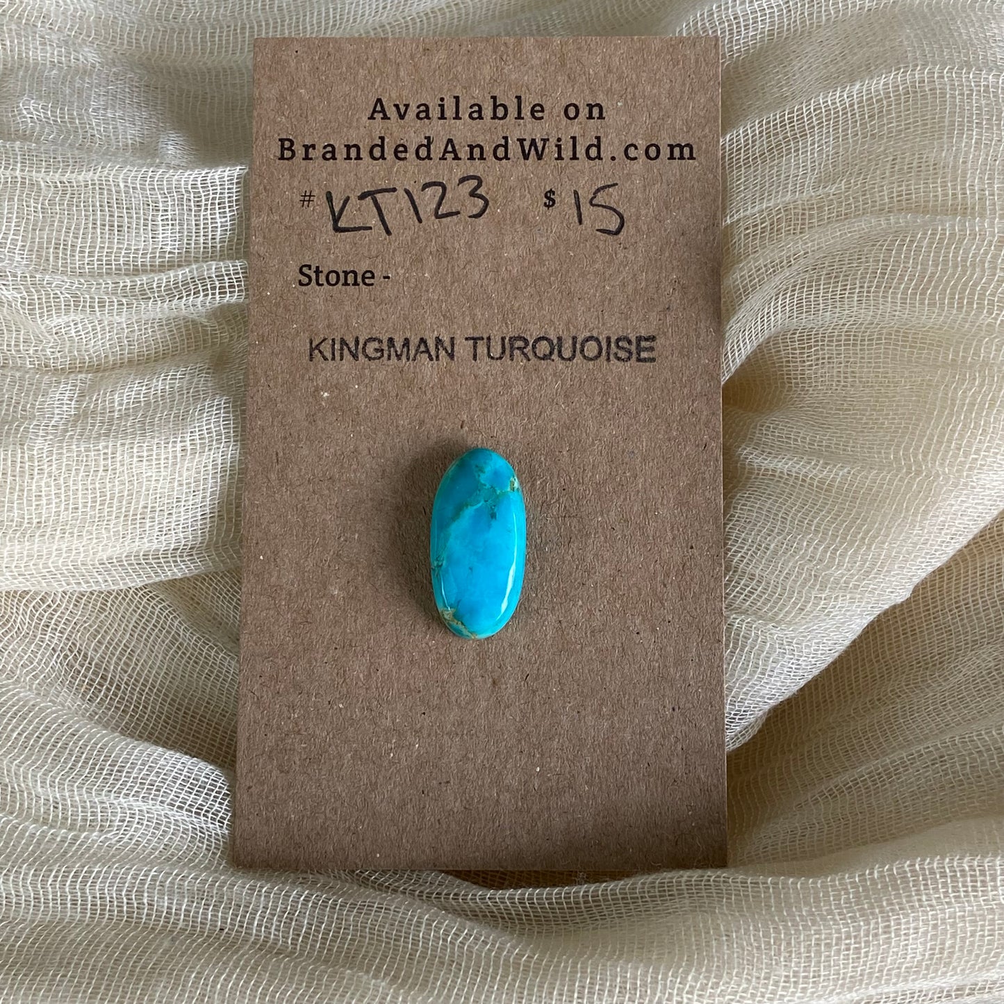 Kingman Turquoise Cabochon - KT123 9F5AB558-0B20-4DC8-96A9-E10D725E954C Brandedandwild.com
