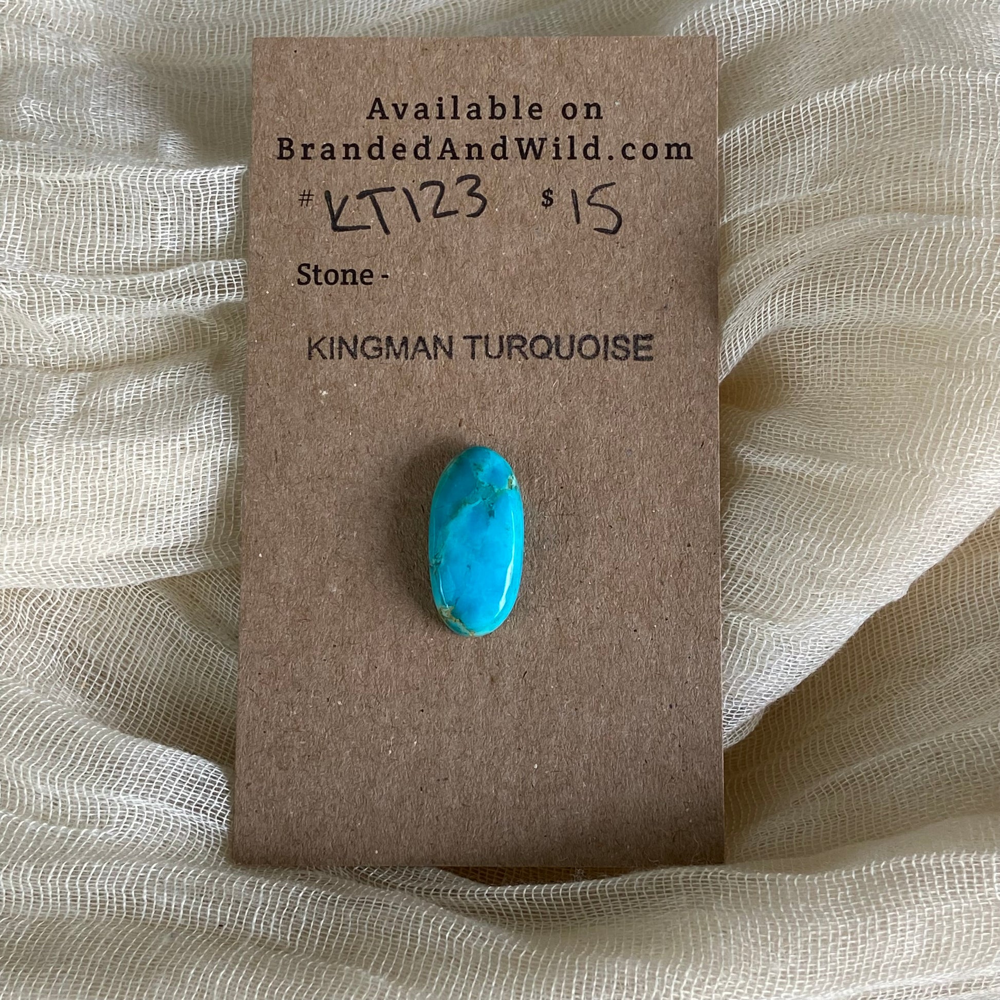 Kingman Turquoise Cabochon - KT123 9F5AB558-0B20-4DC8-96A9-E10D725E954C Brandedandwild.com