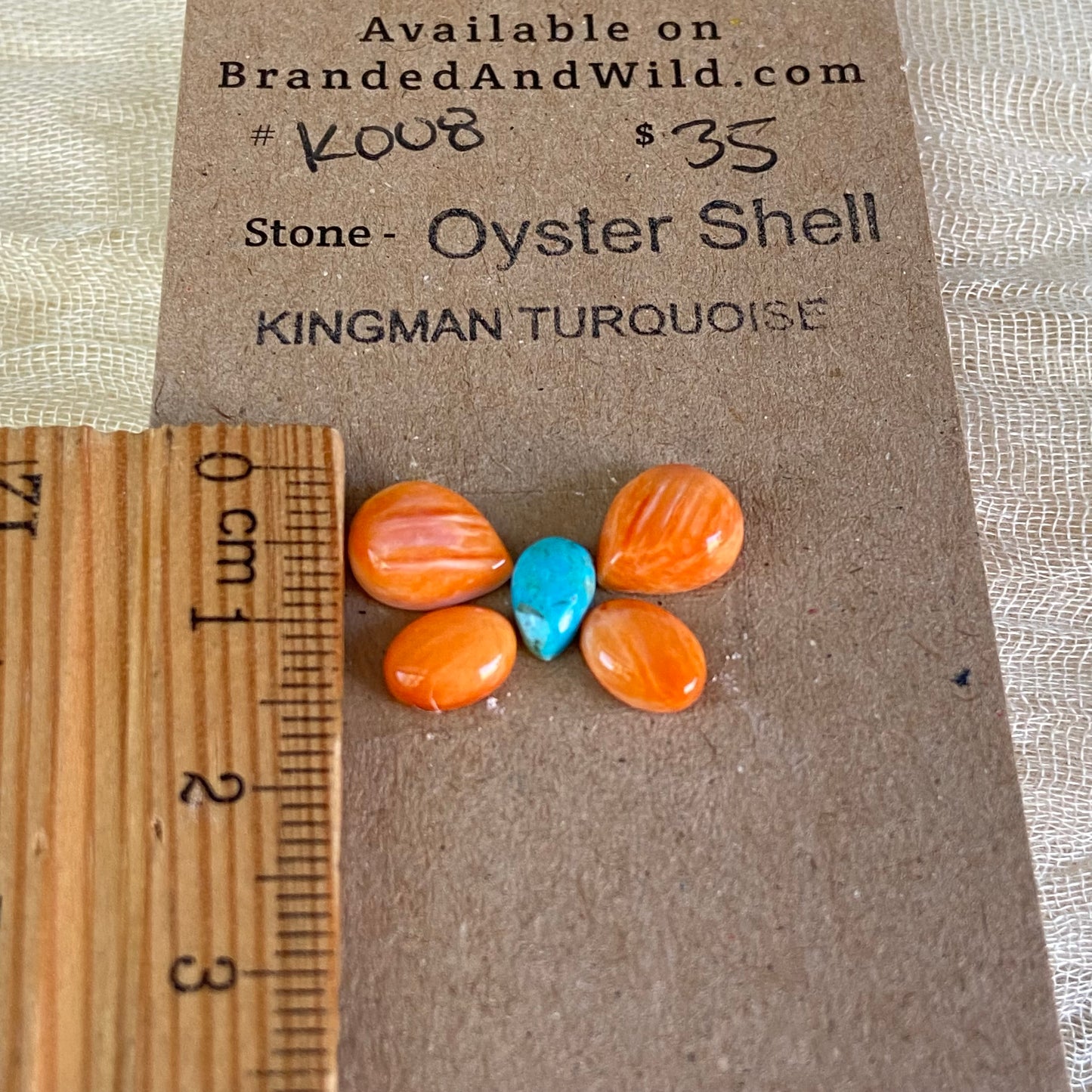 Oystershell / Kingman Turquoise Cabochon - K008 9F71A30C-6724-4B13-807F-AC5AD7CB9220 Brandedandwild.com