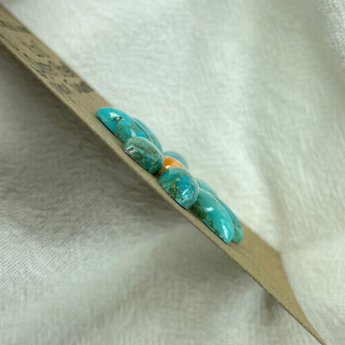 Oystershell - Kingman Turquoise Cabochon - K013 9FB9E8E3-5778-4A8B-A9CB-1007E343D20A Brandedandwild.com