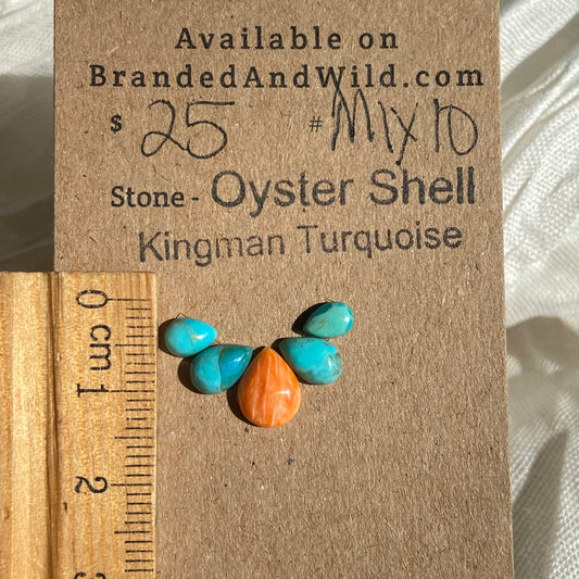 Oystershell / Kingman Turquoise Cabochon - MIX10 9FBFA2FC-BD37-4DD5-BE56-D222EB461CCF Brandedandwild.com