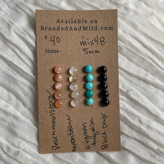Black Onyx / Kingman Turquoise Cabochon - MIX48 A0316216-1731-4307-AB47-540BF779DC90 Brandedandwild.com