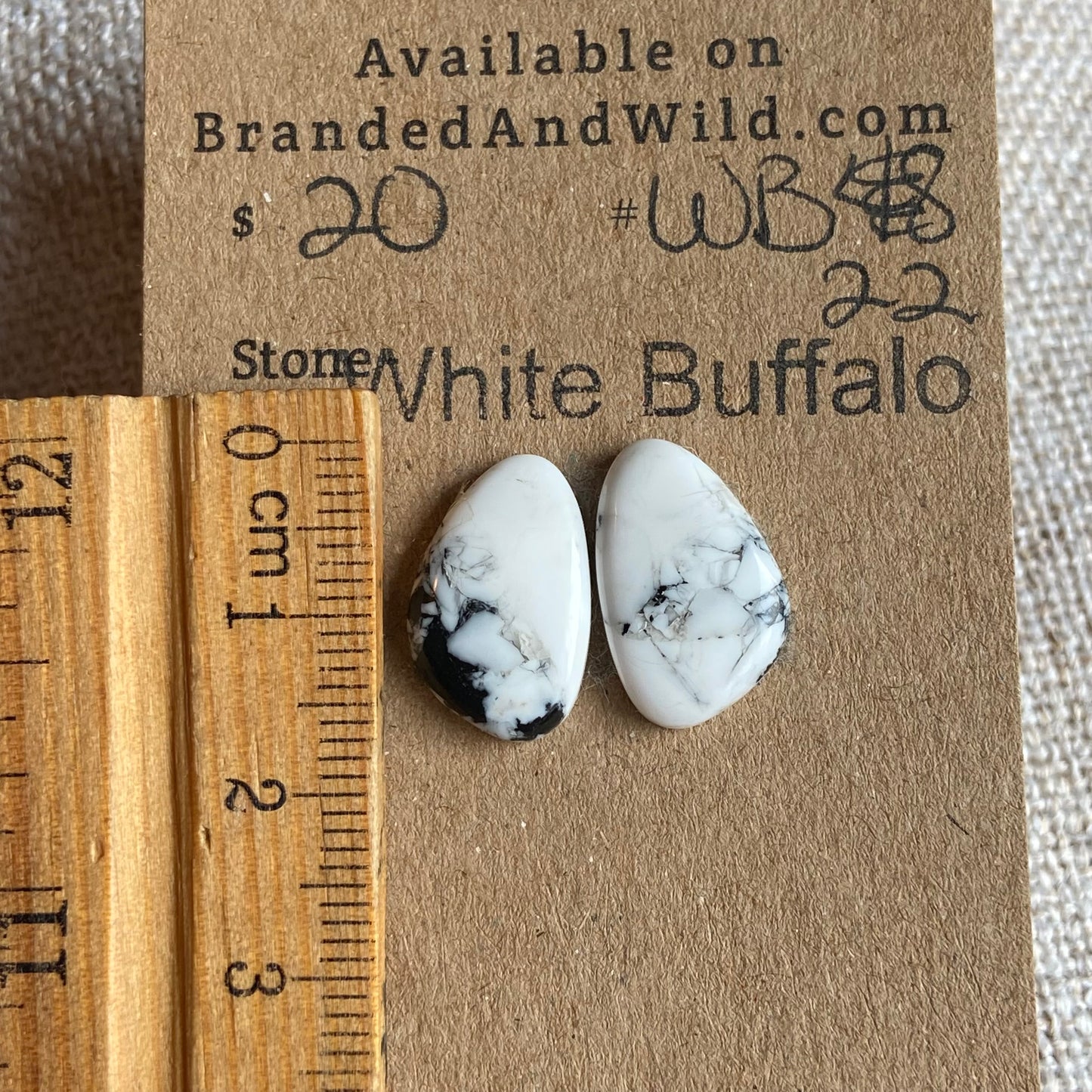 White Buffalo Cabochon - WB22 A0426BAD-F4C6-4D8B-9841-78C6C24BF6EA Brandedandwild.com