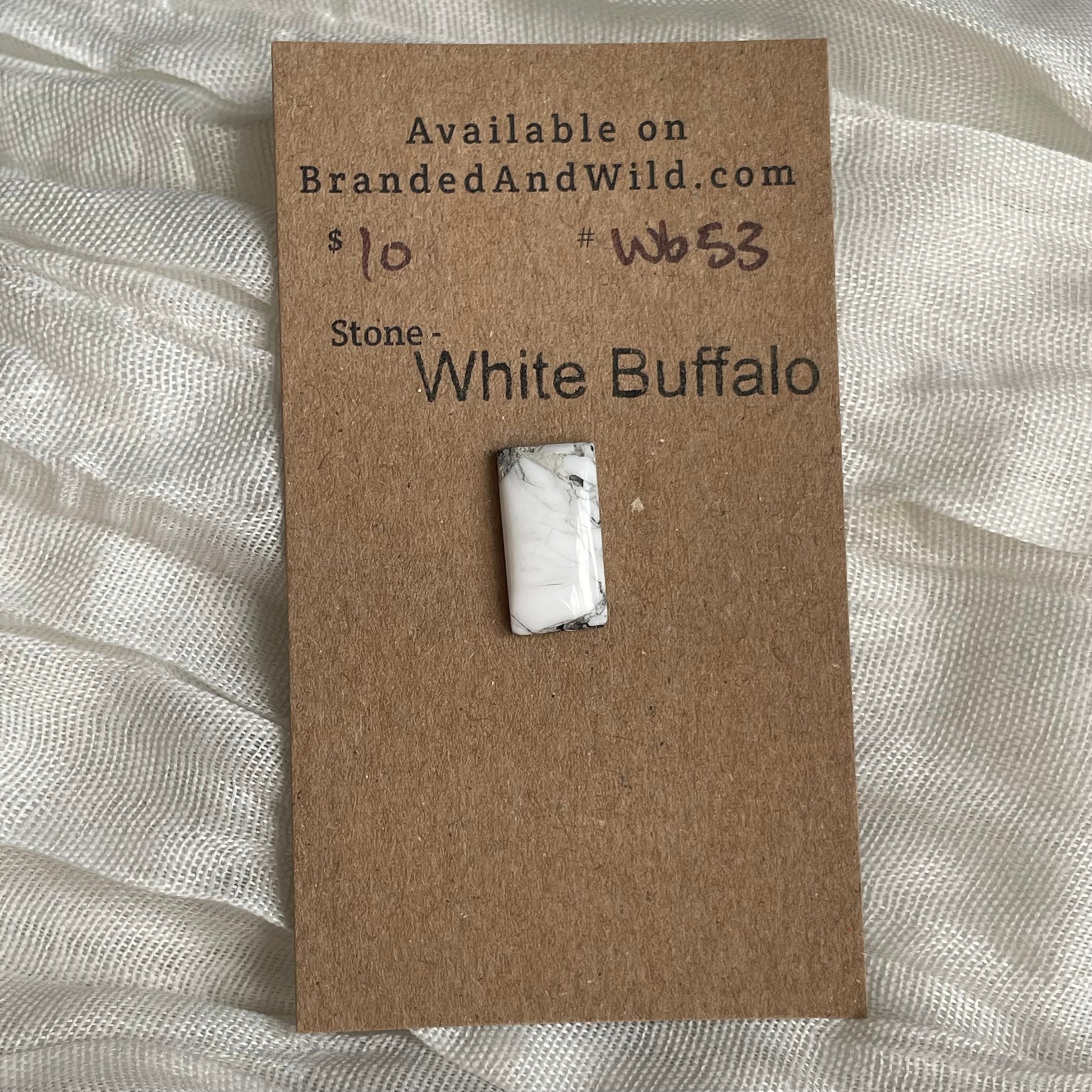 White Buffalo Cabochon - WB53 A042B692-E0C1-4704-A96C-B4BE550A0DC4 Brandedandwild.com