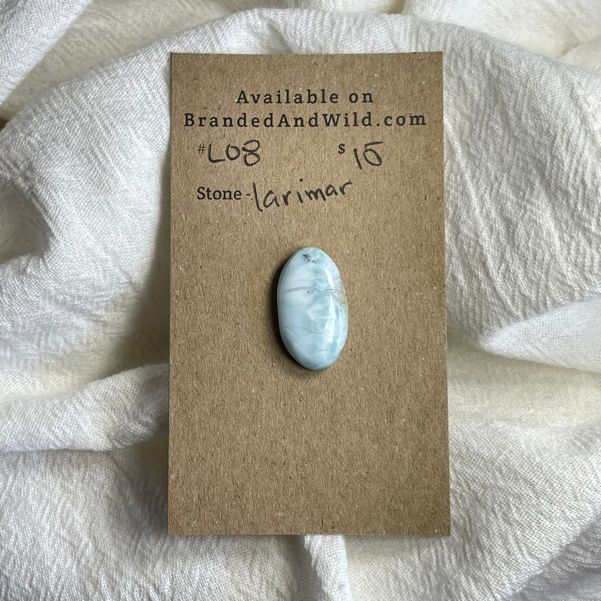 Larimar Cabochon - L08 A04CE548-90D4-4A70-978F-DF7707D9F4EC Brandedandwild.com