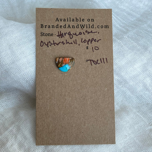 Turquoise, Oystershell, Copper Cabochon - TOC111