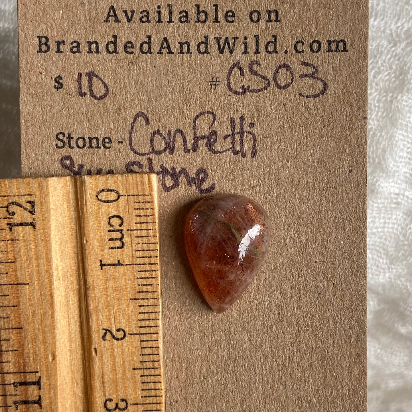 Confetti Sunstone Cabochon - CS03 A0DE1E29-075F-4C64-941F-B1F3B87E8576 Brandedandwild.com