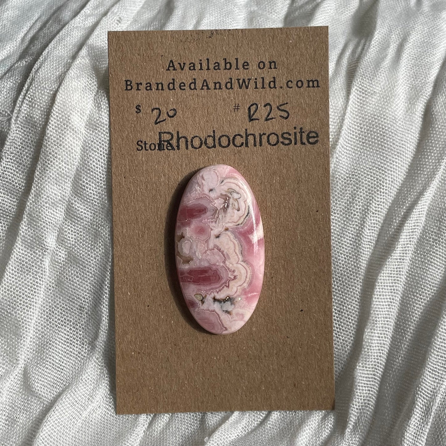 Rhodochrosite Cabochon - R25 A14E6C49-4743-43FB-86AA-DFCD009D461C Brandedandwild.com