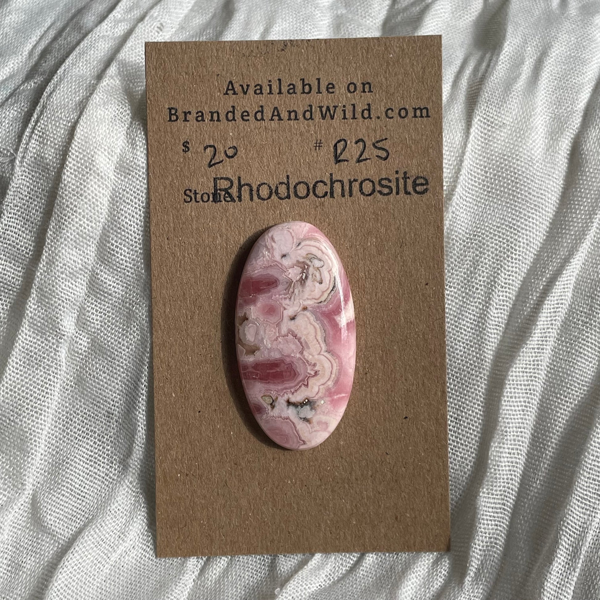 Rhodochrosite Cabochon - R25 A14E6C49-4743-43FB-86AA-DFCD009D461C Brandedandwild.com