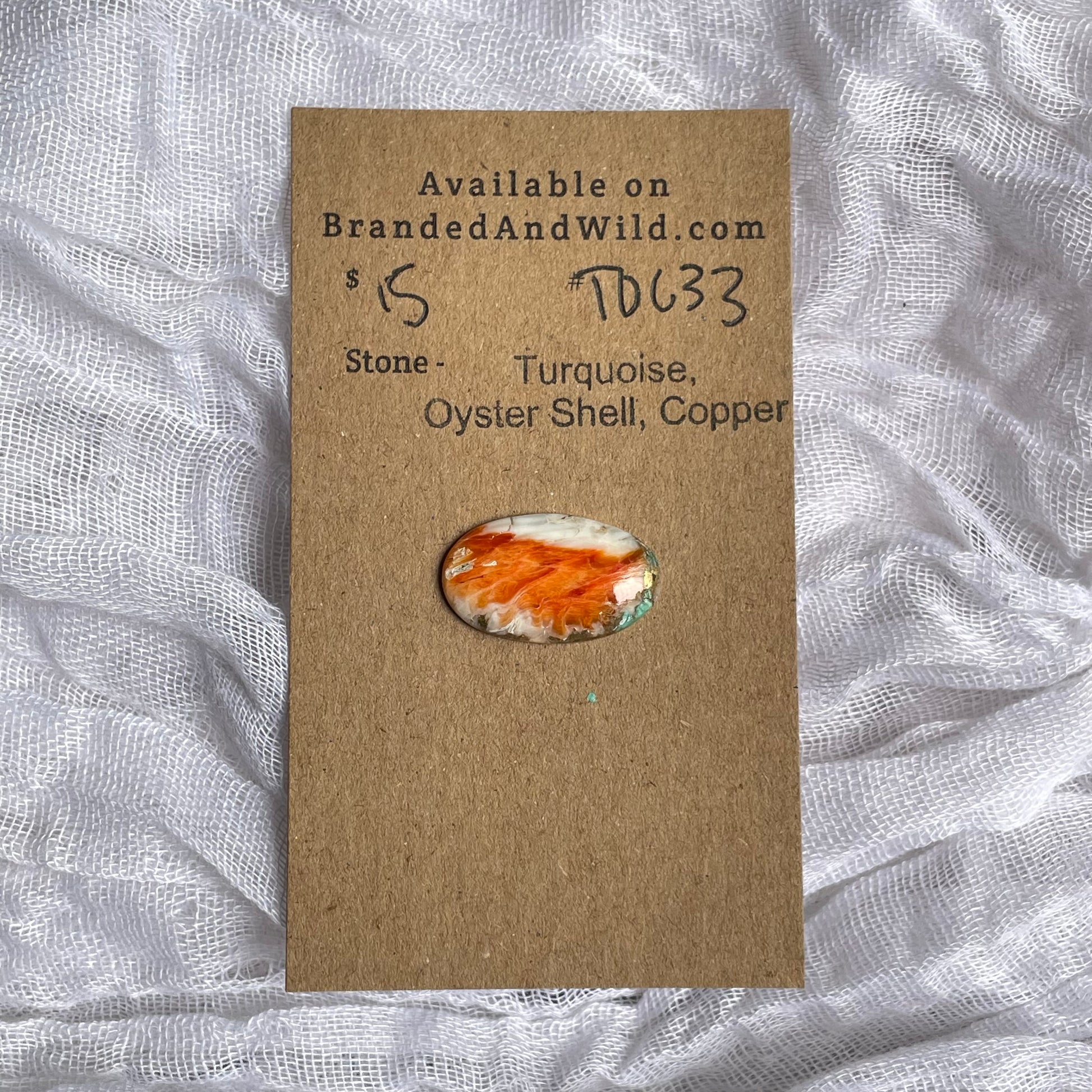 Turquoise, Oyster Shell, Copper Cabochon - TOC33 A1556FD1-4EBE-4E38-897B-3D05305CE475 Brandedandwild.com