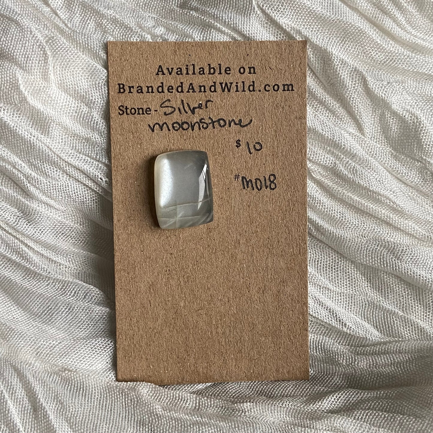 Silver Moonstone Cabochon - M018 A159DFF3-EE7A-4A51-84B0-473AAC39C53E Brandedandwild.com