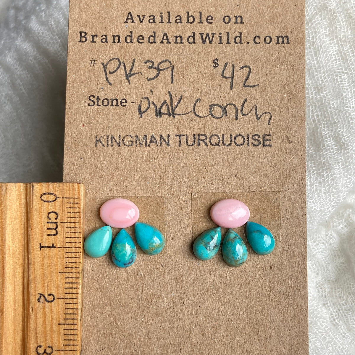 Pink Conch / Kingman Cabochon - PK39 A166D25F-8645-4CBD-A68B-3FE736447AB1 Brandedandwild.com