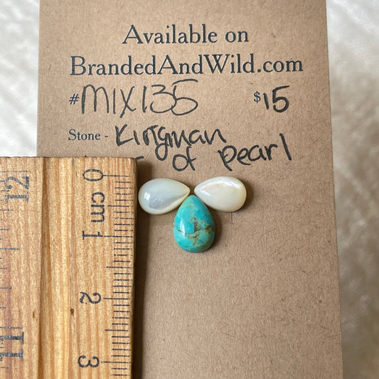 Kingman / Mother of Pearl Cabochon - Mix135 A175A89A-8E98-4D2B-AD19-A0C1A8412424 Brandedandwild.com