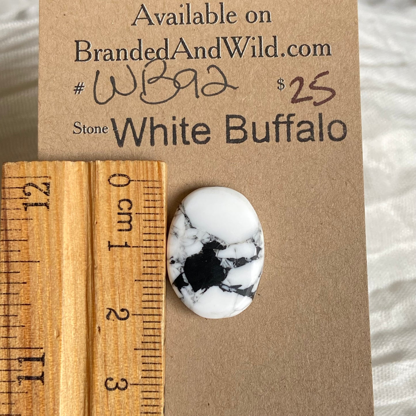 White Buffalo Cabochon - WB92 A1B8E0CF-6FC1-49DC-834C-B996B9DB0EB1 Brandedandwild.com