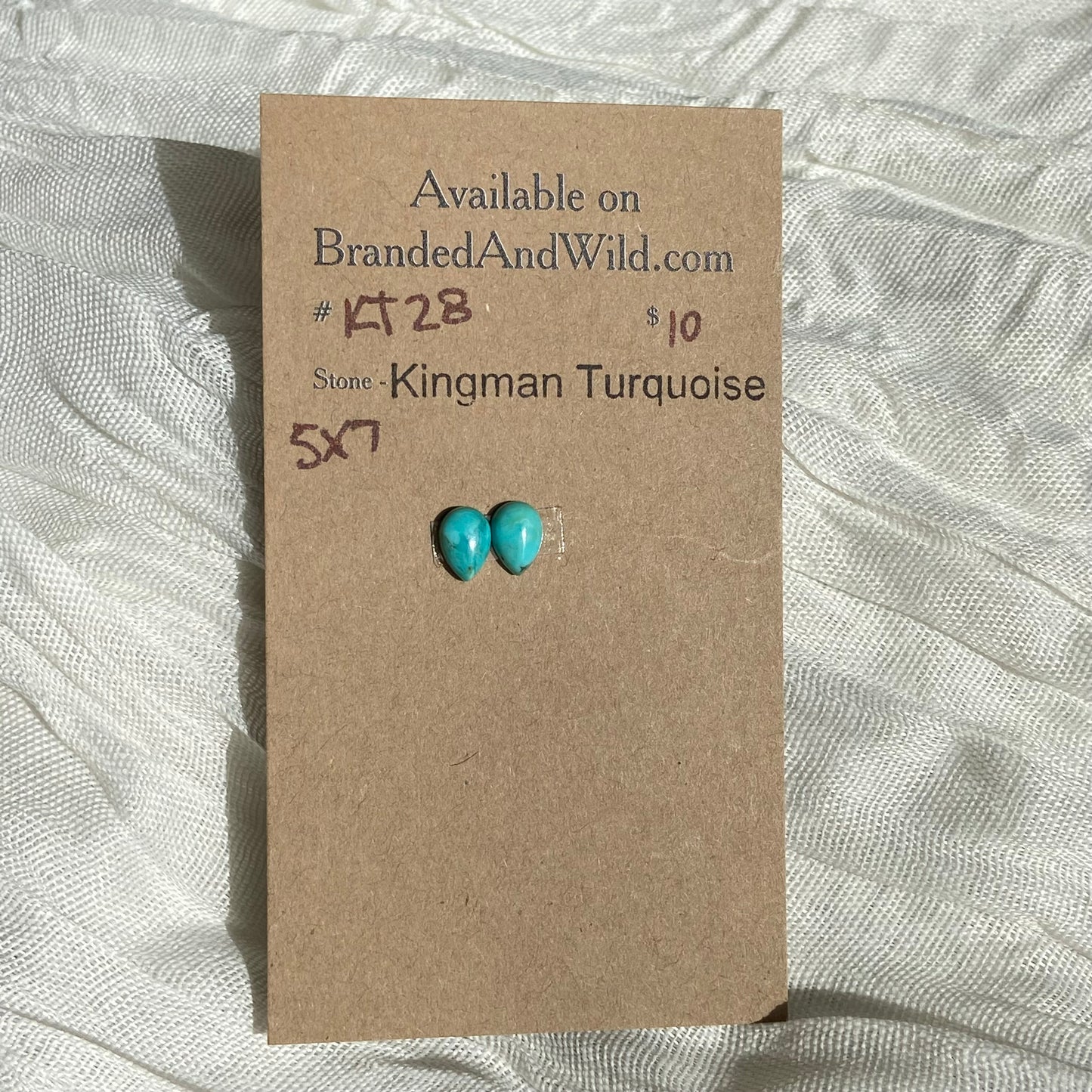 Kingman Turquoise Cabochon - KT28 A1BC3AC2-5637-4925-927B-9FC21F14DAEA Brandedandwild.com