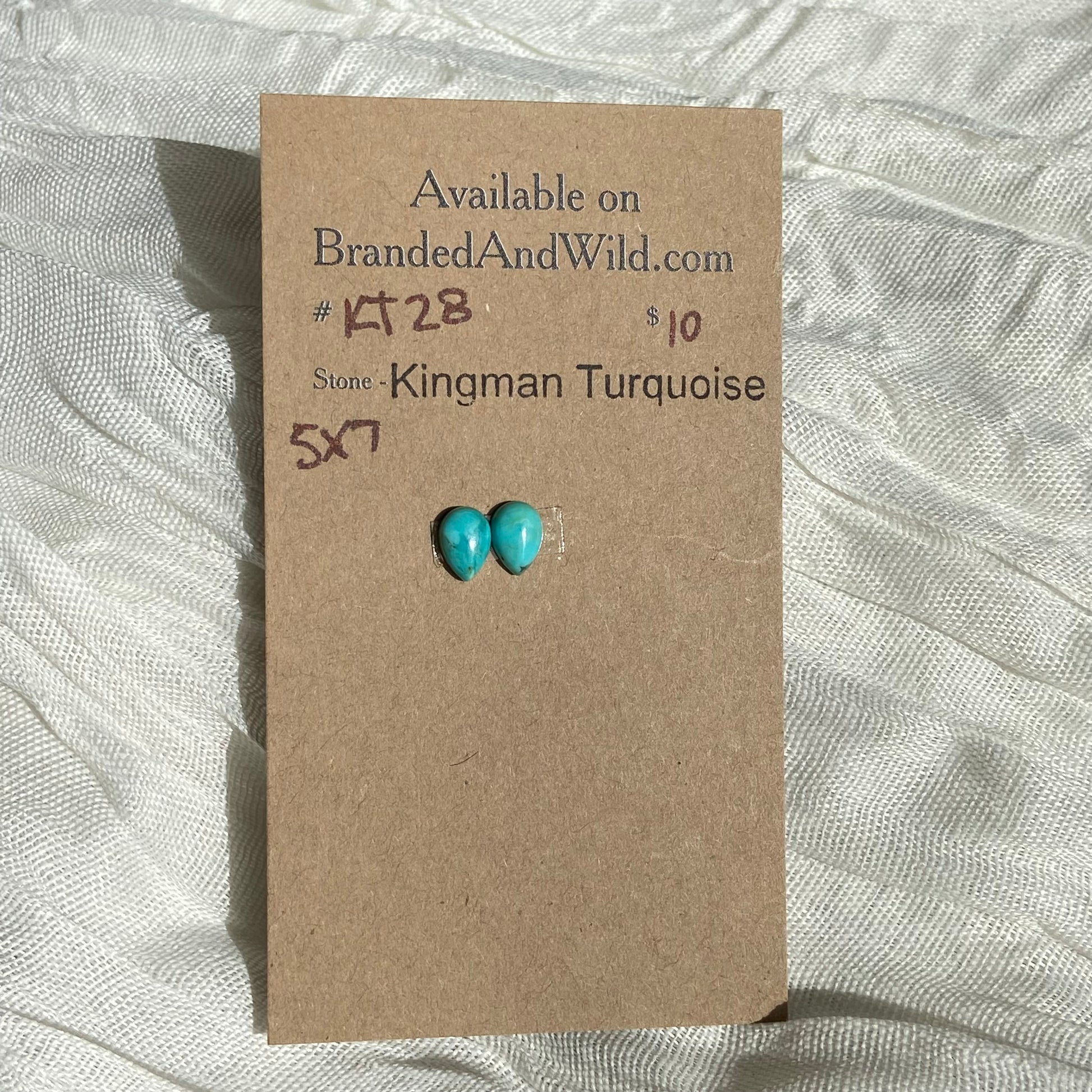 Kingman Turquoise Cabochon - KT28 A1BC3AC2-5637-4925-927B-9FC21F14DAEA Brandedandwild.com