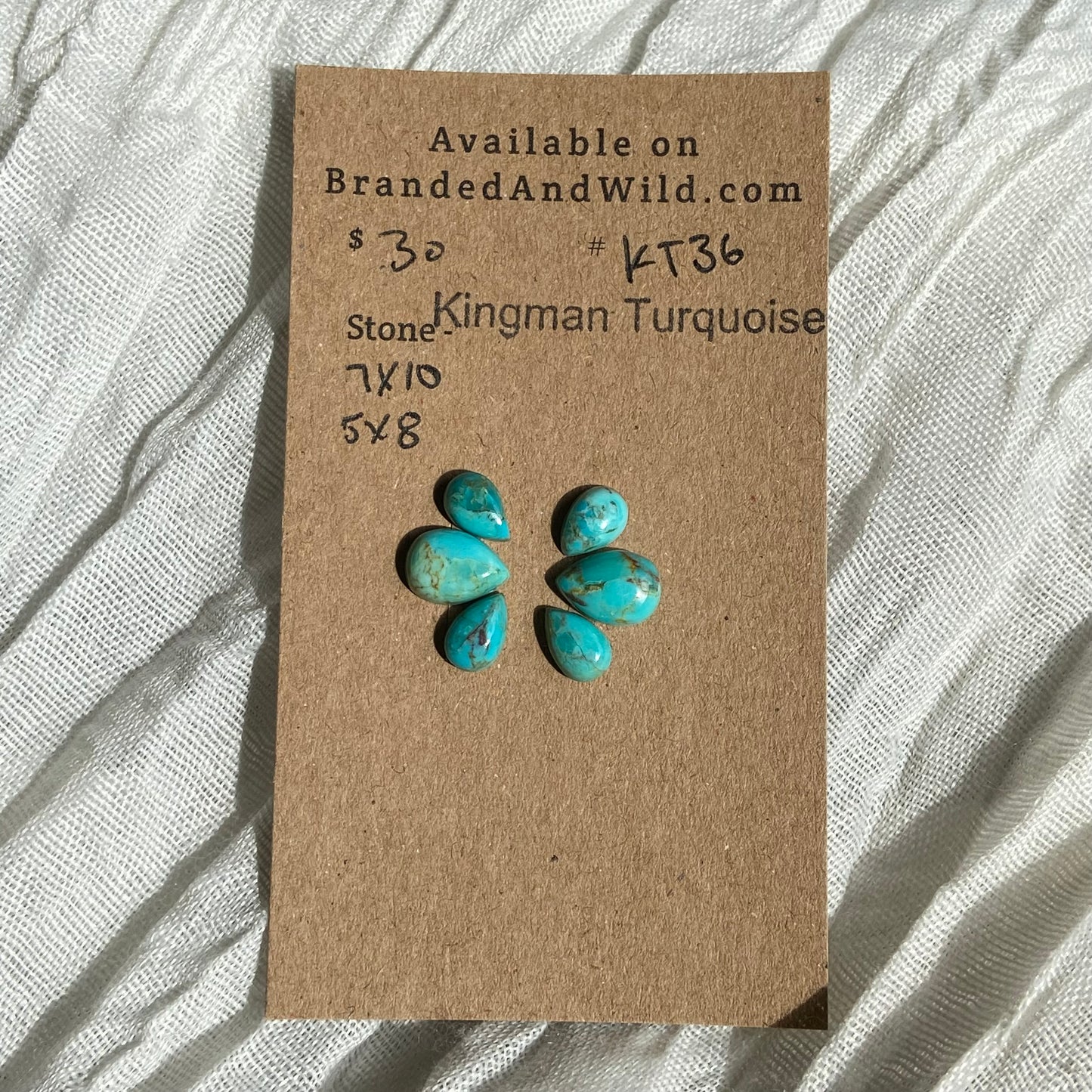 Kingman Turquoise Cabochon - KT36 A1FB9AF2-DDC4-451A-B1F8-7F4F1E6164A1 Brandedandwild.com