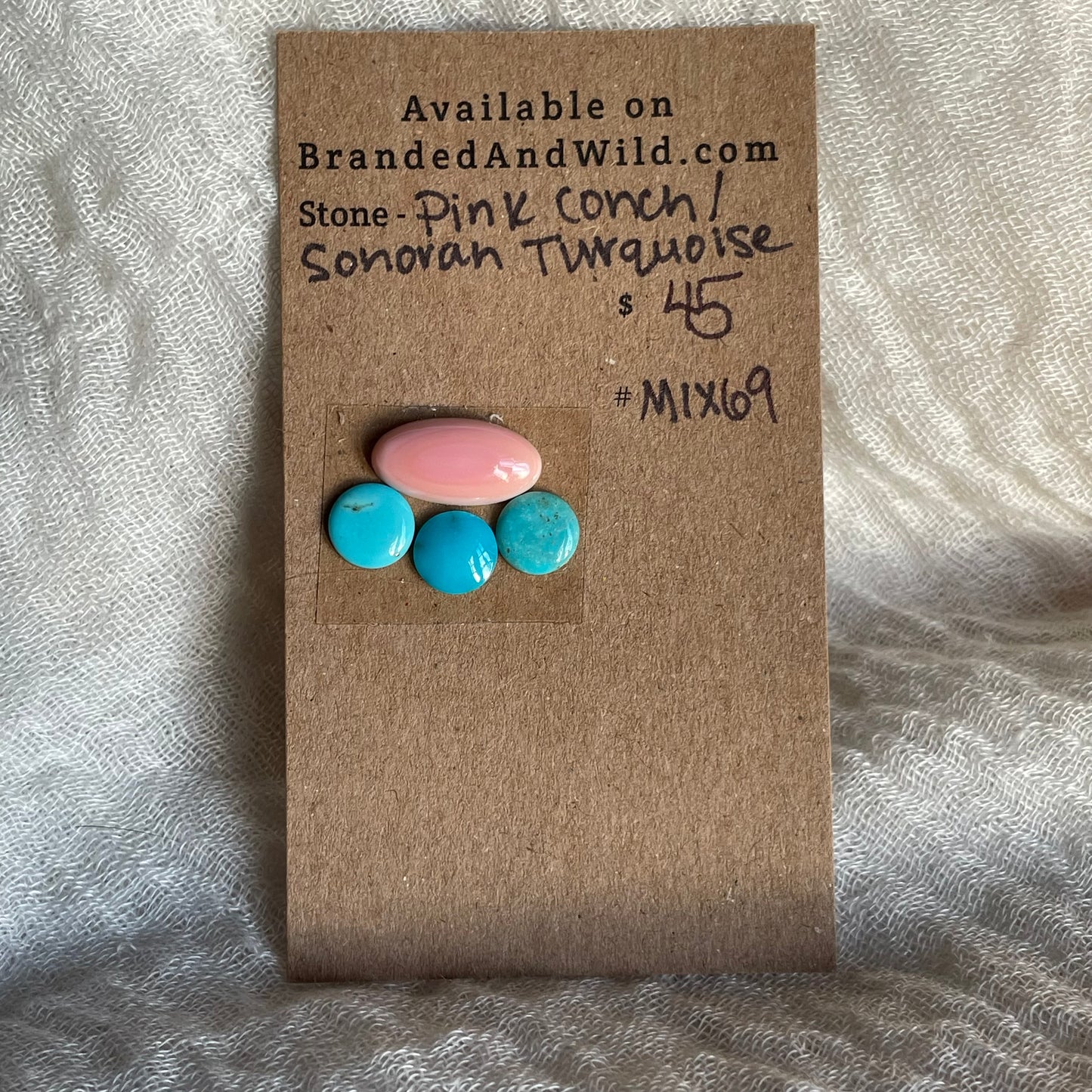 Turquoise / Pink Conch Cabochon - MIX69 A2223B2A-E645-4CC0-B55E-C447EB84EB62 Brandedandwild.com