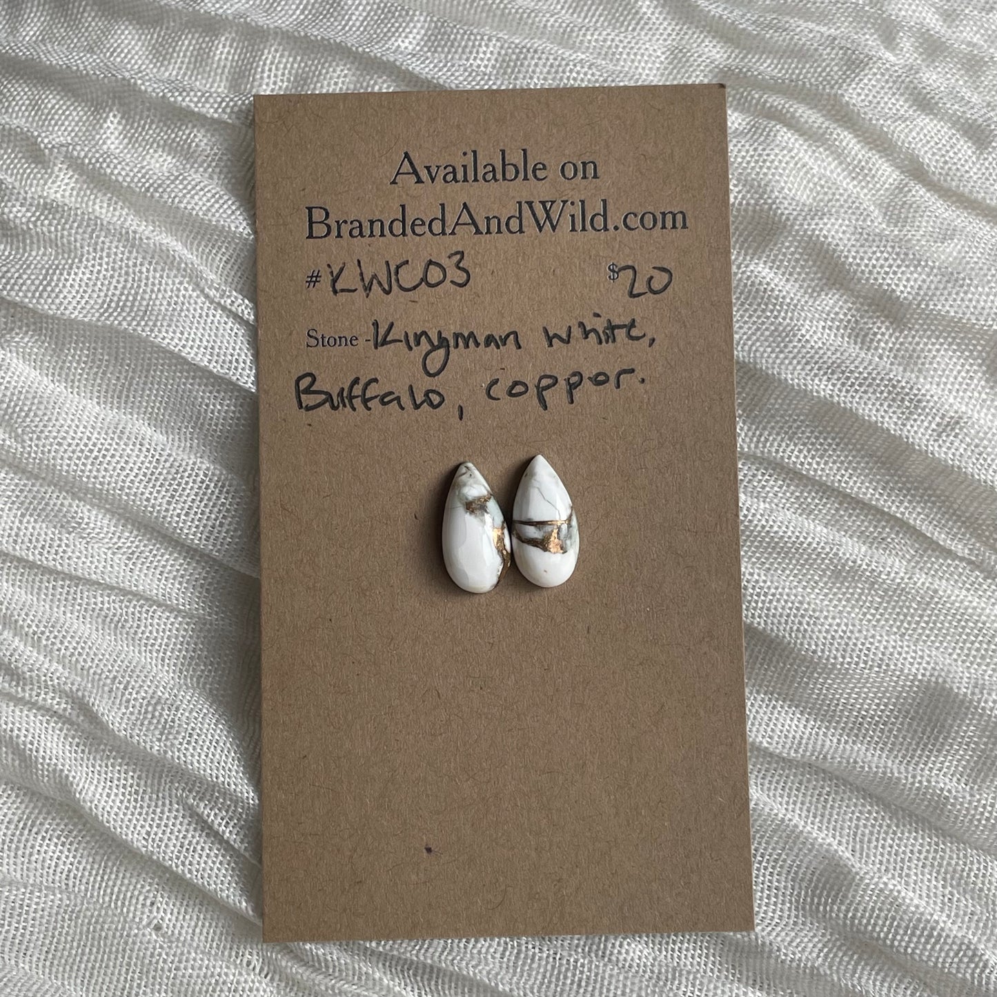 Kingman Turquoise, White Buffalo, Copper Cabochon - KWC03 A224C423-8879-42FF-B0FD-A02FE339BA17 Brandedandwild.com