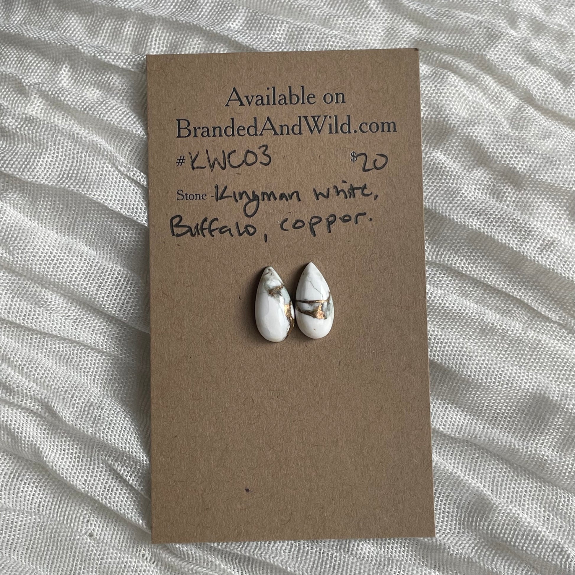 Kingman Turquoise, White Buffalo, Copper Cabochon - KWC03 A224C423-8879-42FF-B0FD-A02FE339BA17 Brandedandwild.com
