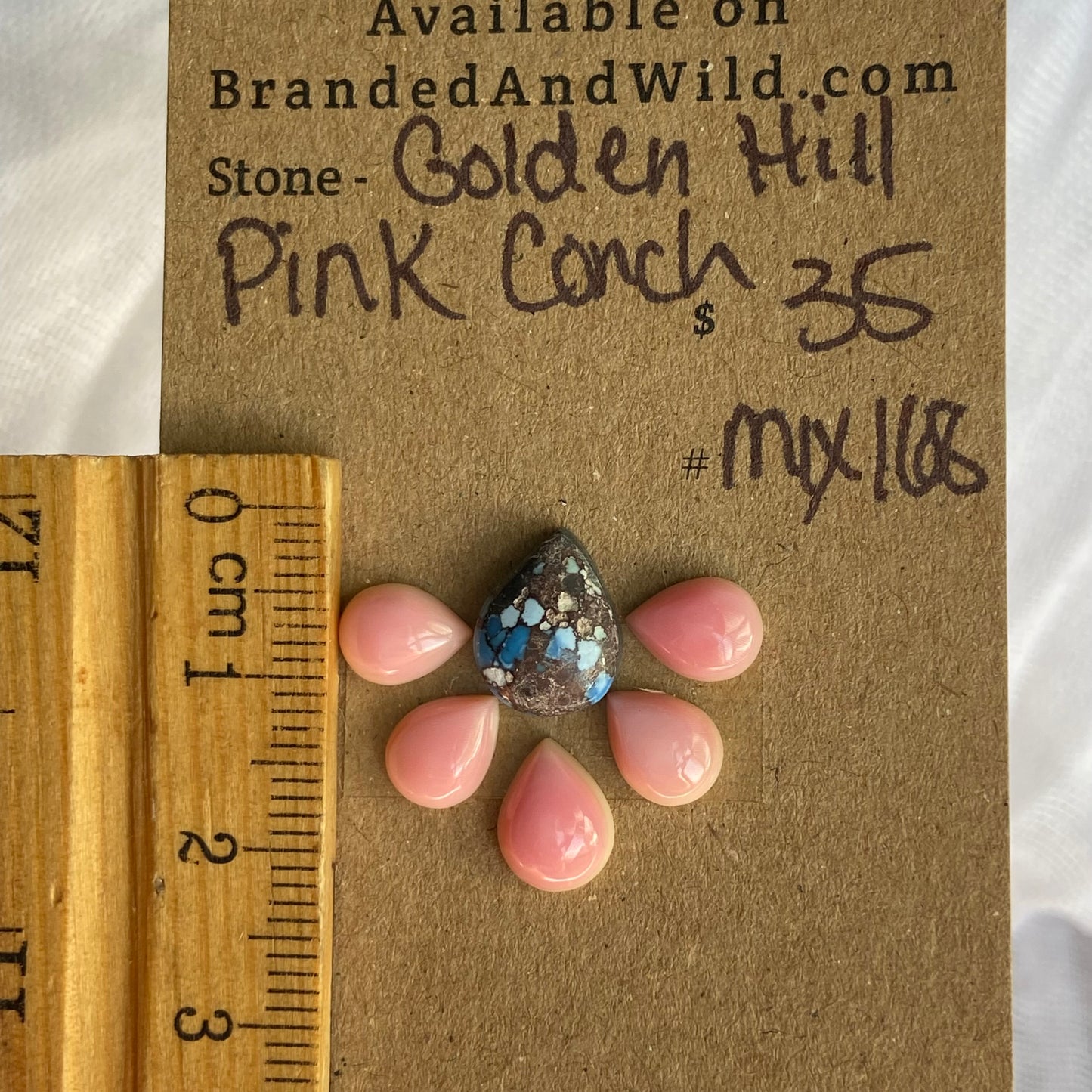 Golden Hill/Pink Conch Cabochon - Mix168