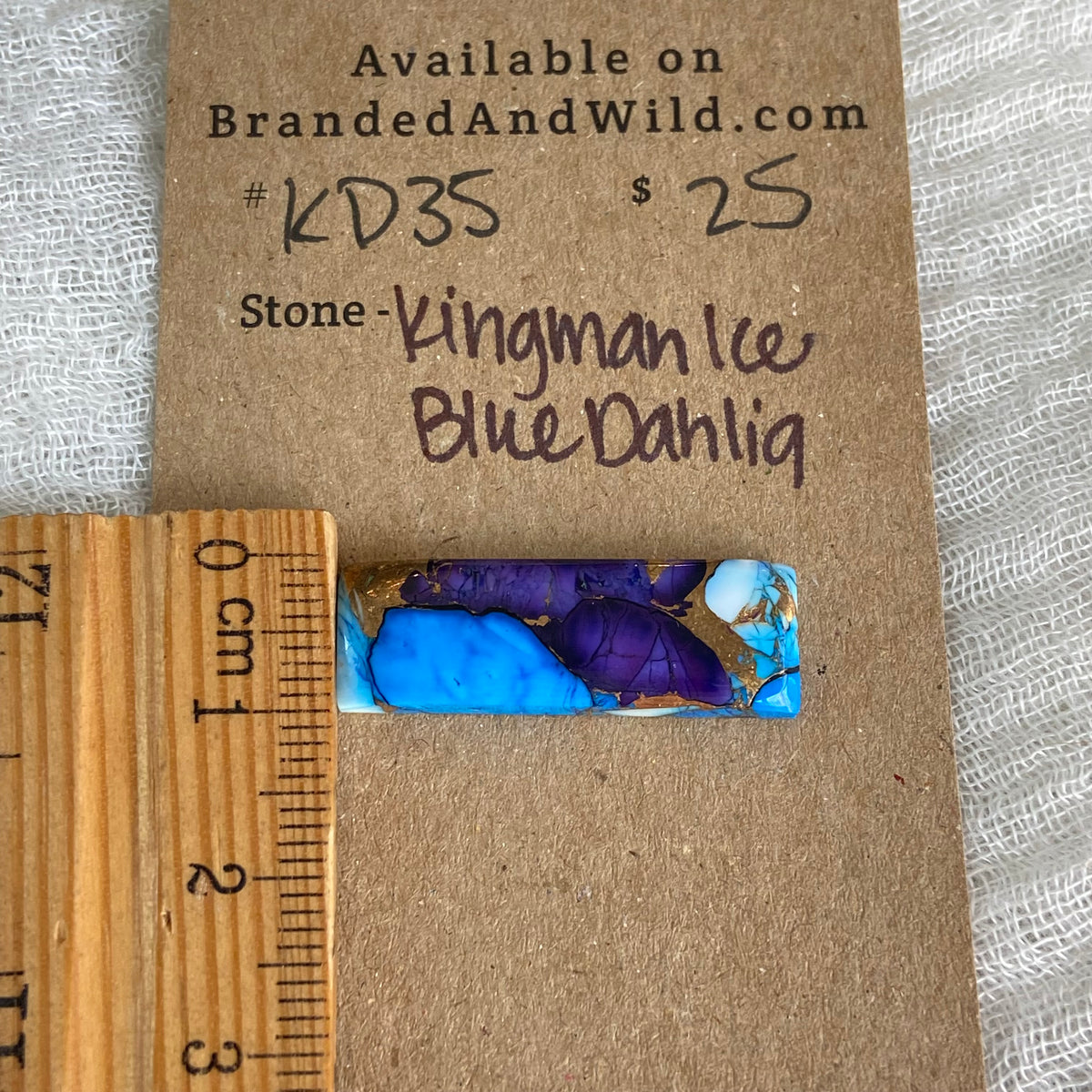 Kingman Ice Blue Dahlia Cabochon - KD35