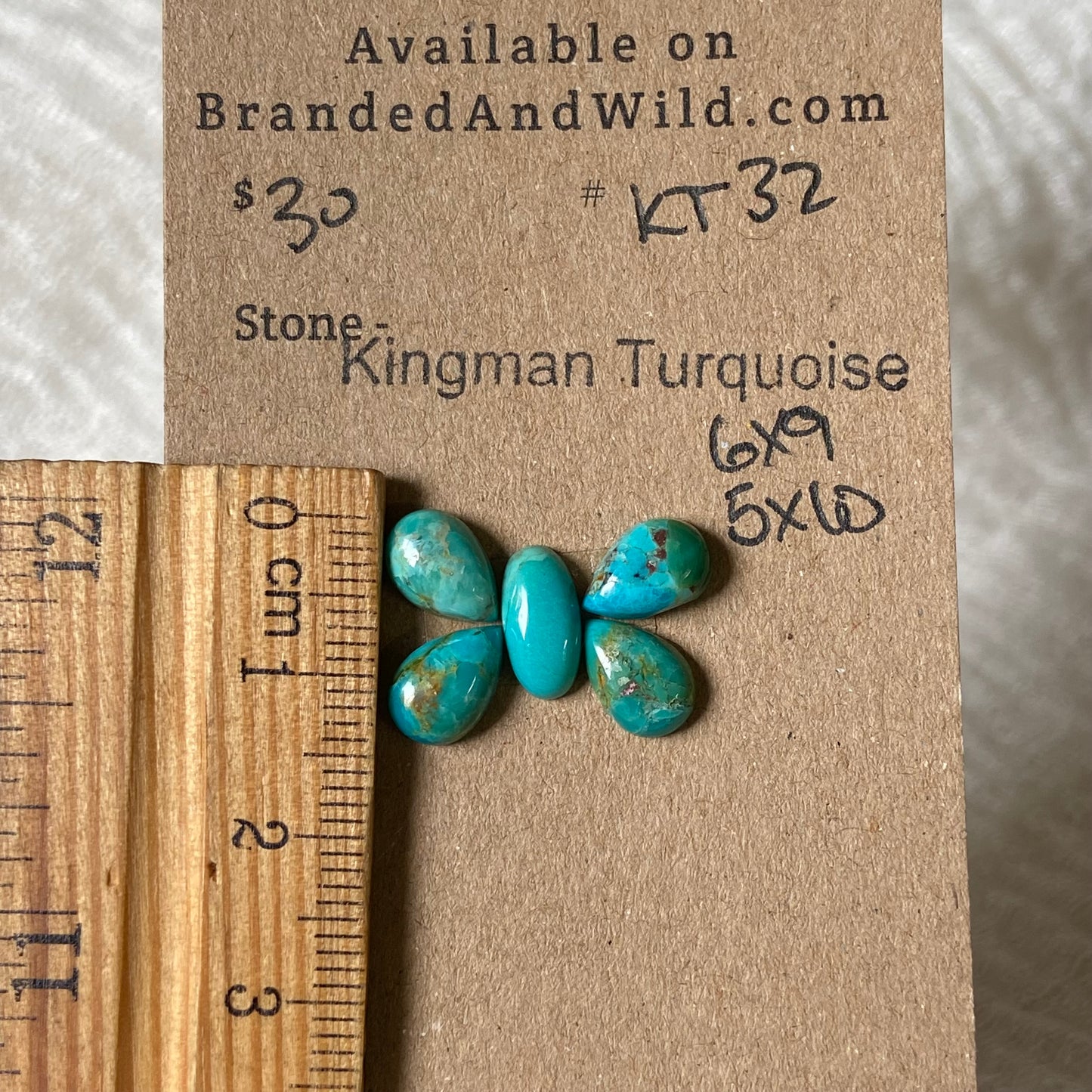 Kingman Turquoise Cabochon - KT32 A31ABC69-8C1F-4FDD-BA3E-5B6E520C3C62 Brandedandwild.com