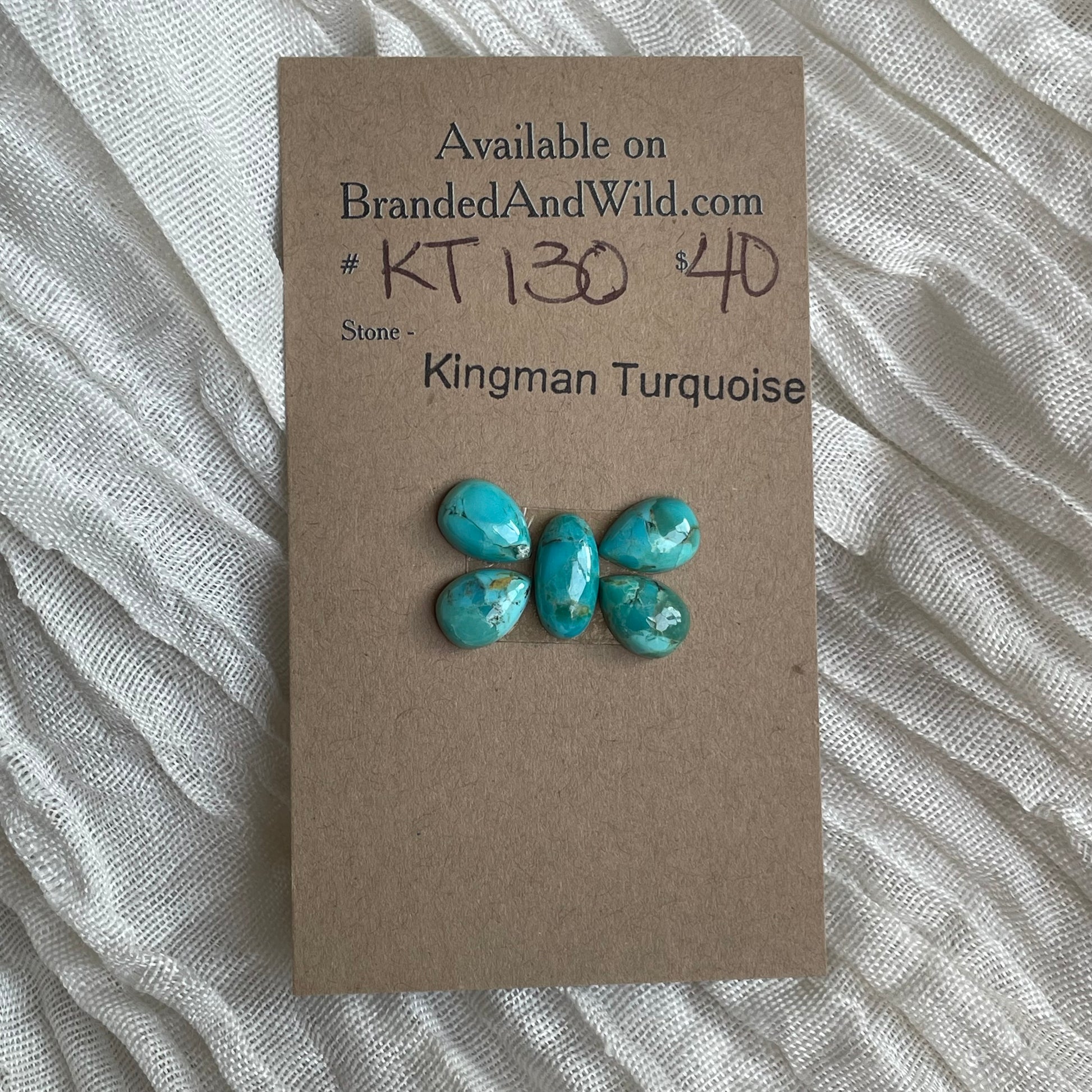 Kingman Turquoise Cabochon - KT130 A332696E-9FA2-4C85-9363-F14CBA4103D8 Brandedandwild.com