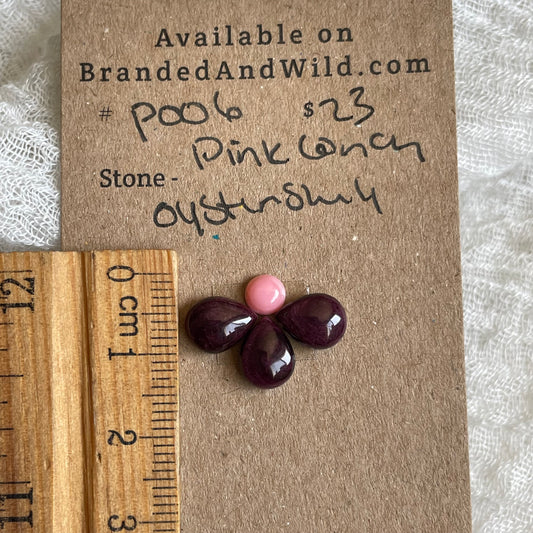 Pink Conch / Oyster Shell Cabochon - P006 A34A3045-6E63-4168-974D-3EACF2482A77 Brandedandwild.com